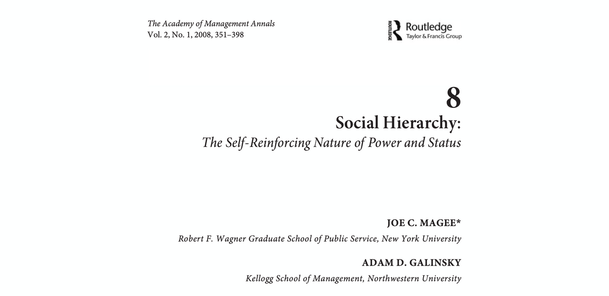 Week 5: Hierarchy and Status